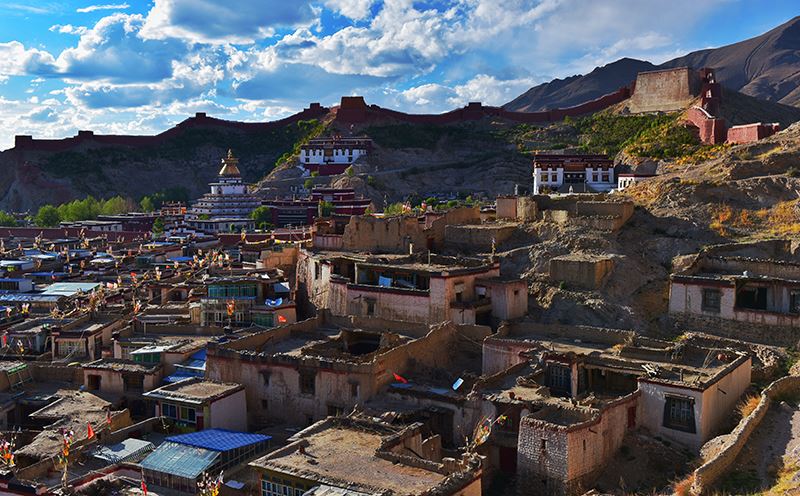 Distant View of Palkhor Monastery in Gyantse