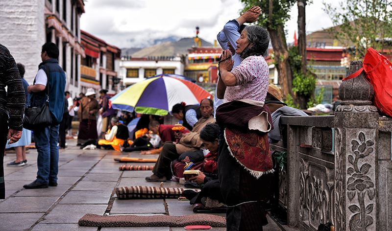 Pilgrims on Barkhor Street