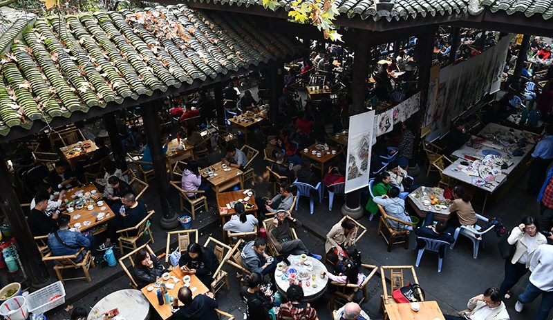 Tea House in Renmin Park in Chengdu